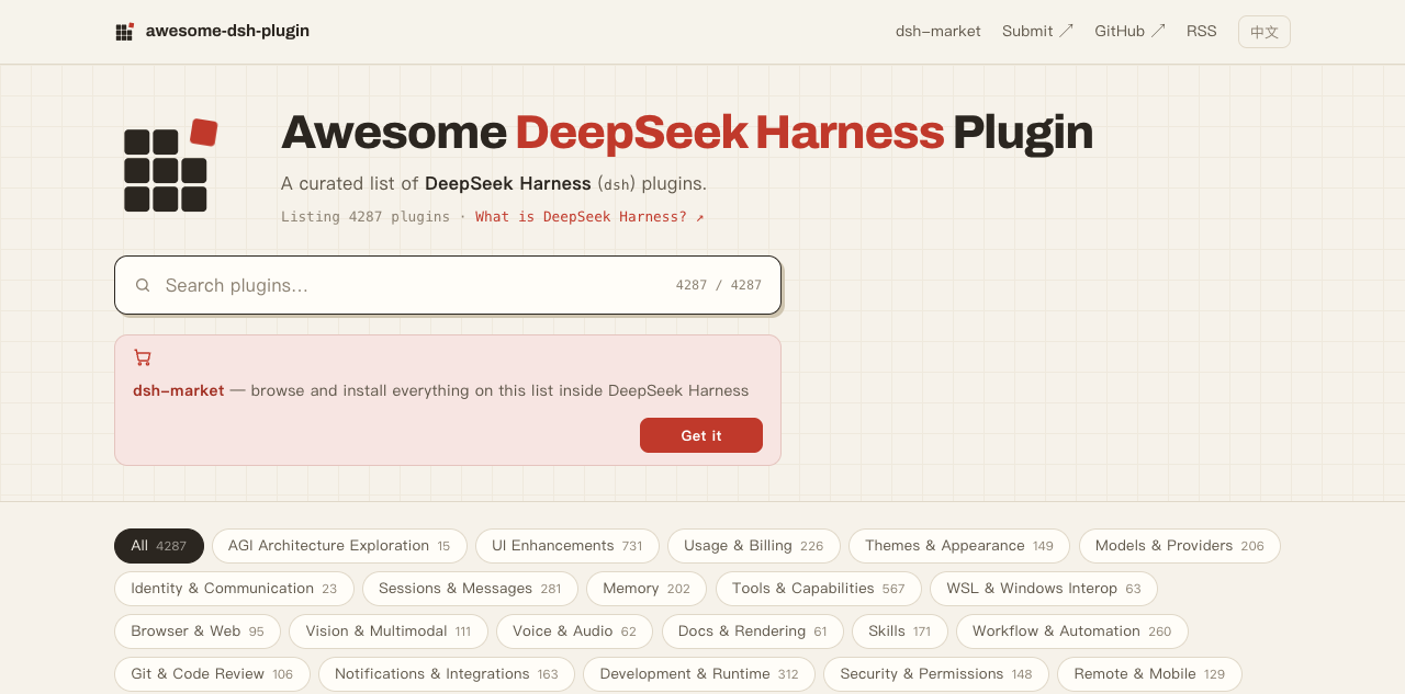 Awesome DSH Plugin 首页，收录 4287 个插件