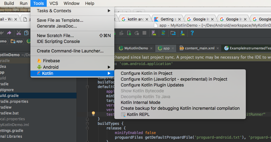 Setup Kotlin runtime