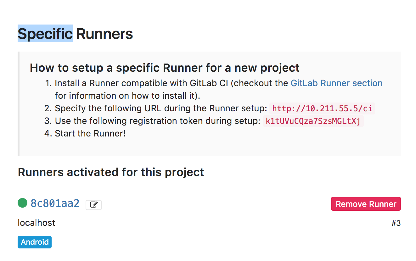 Project runner list